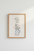 Floral Quote Wall Art | Good Things Take Time Poster | Aesthetic Room Decor