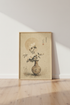 Japanese Magnolia Wall Art Print | Ink Flower Vase Poster | Zen Home Decor