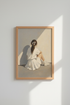 Aesthetic Girl Wall Art Print | Minimalist Oil Style, Neutral Bedroom Decor Poster