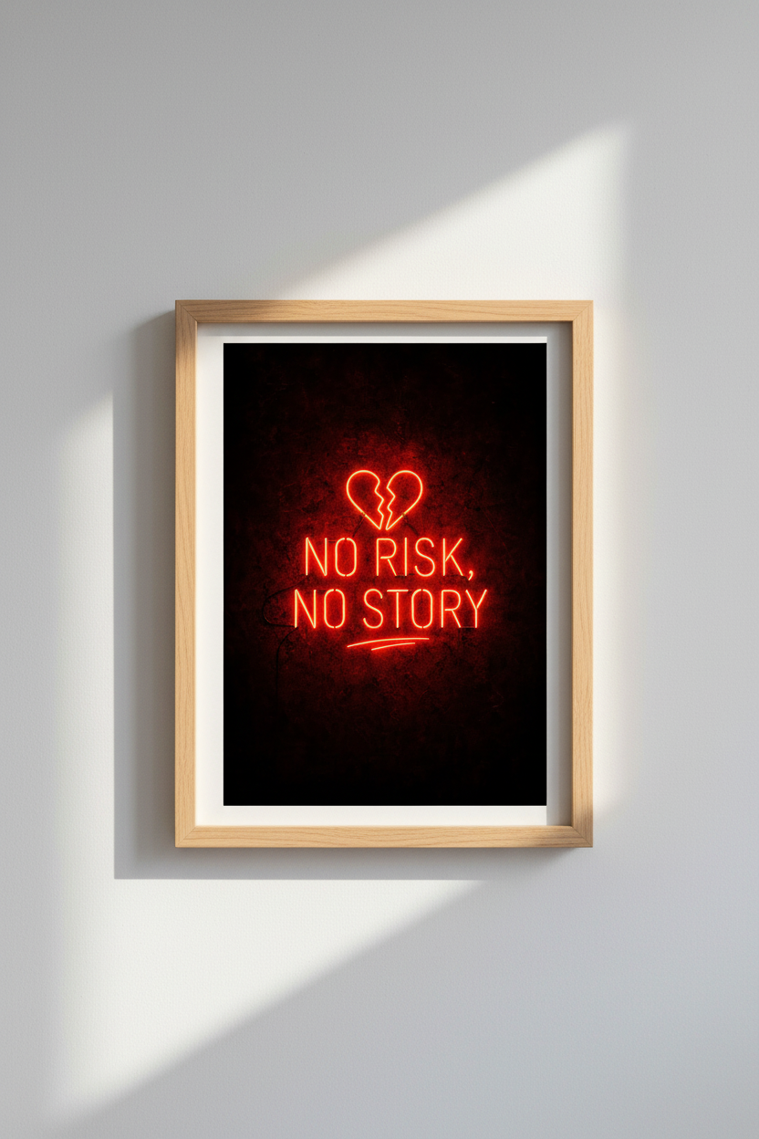 Neon Wall Art Print | Living Room Decor | Bold Red Poster