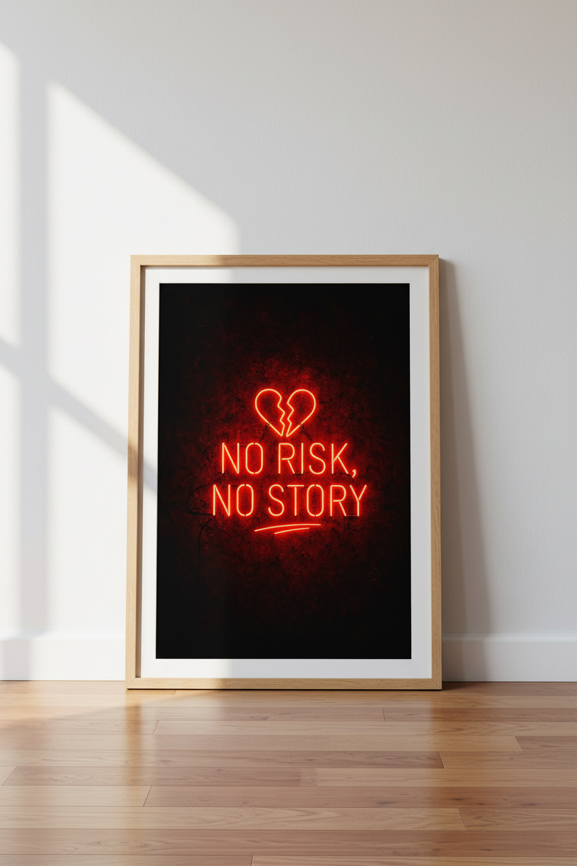 Neon Wall Art Print | Living Room Decor | Bold Red Poster