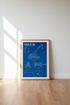 Terex RT 100 Crane Blueprint | Industrial Blue Technical Art, Office Decor