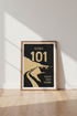 Pacific Coast Highway 101 Wall Art | Minimalist Black Gold Decor | California Travel