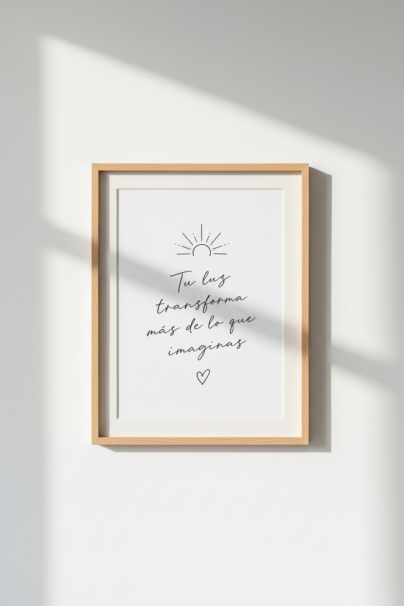 Spanish Quote Wall Art | Minimalist Sun Typography Poster, Office Decor