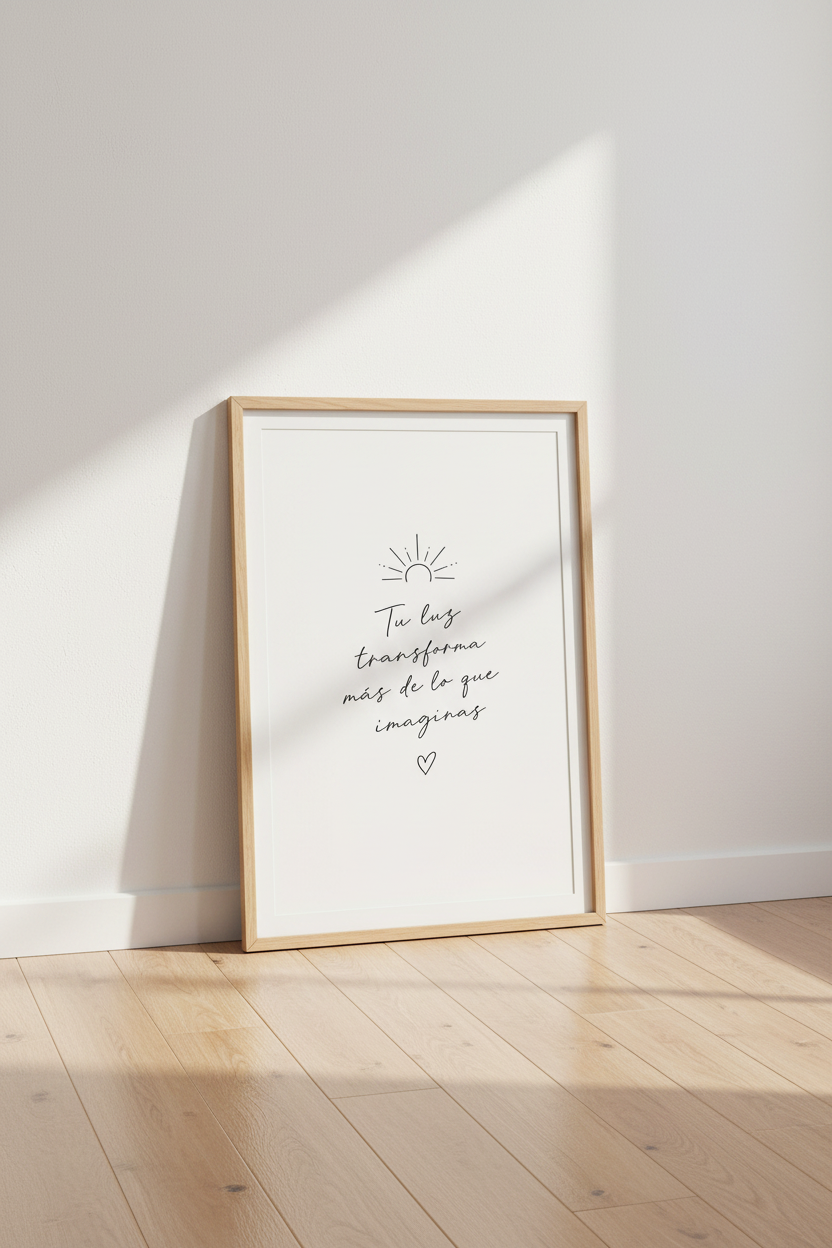 Spanish Quote Wall Art | Minimalist Sun Typography Poster, Office Decor