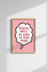 Mental Note Be Kind To Your Mind Art Print | Pink Therapy Decor | Aesthetic Poster