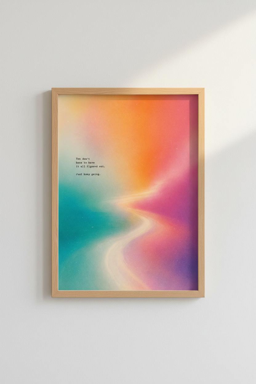Aura Gradient Wall Art Print | Colorful Quote Poster, Modern Office Decor