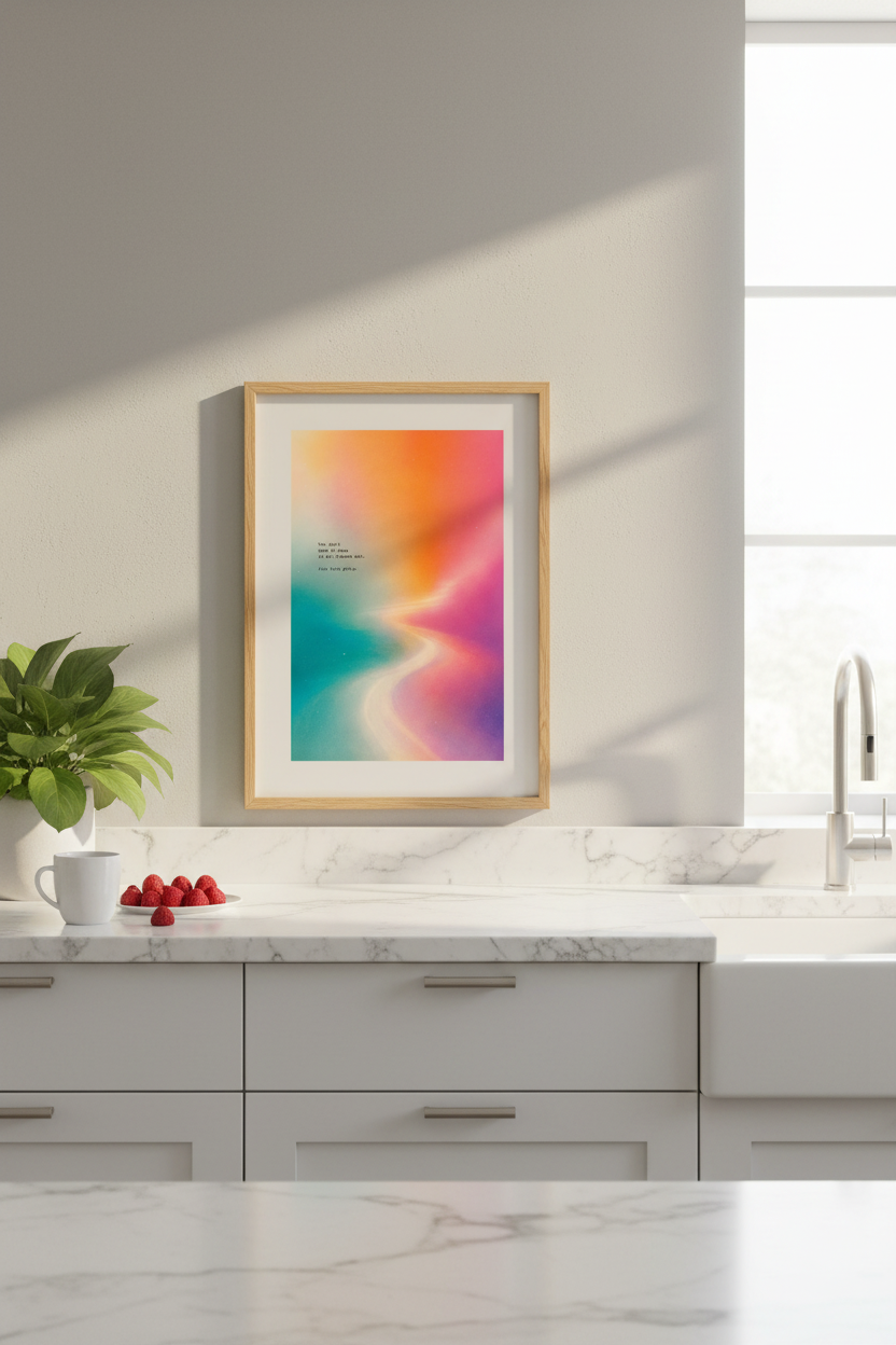 Aura Gradient Wall Art Print | Colorful Quote Poster, Modern Office Decor