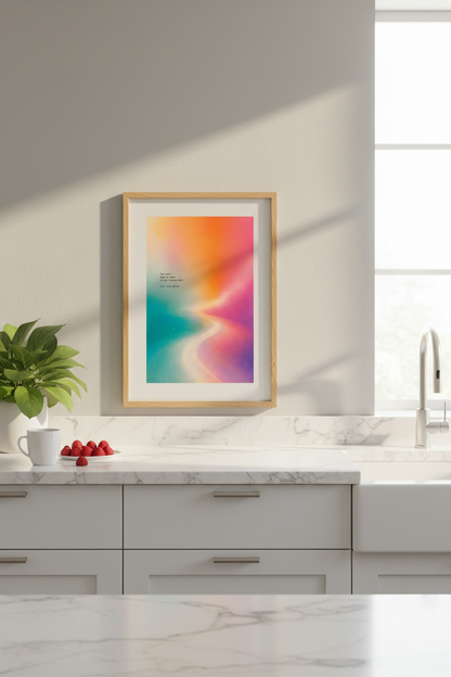 Aura Gradient Wall Art Print | Colorful Quote Poster, Modern Office Decor