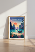 Thailand Travel Poster | Tropical Beach Sunset Wall Art, Coastal Home Decor