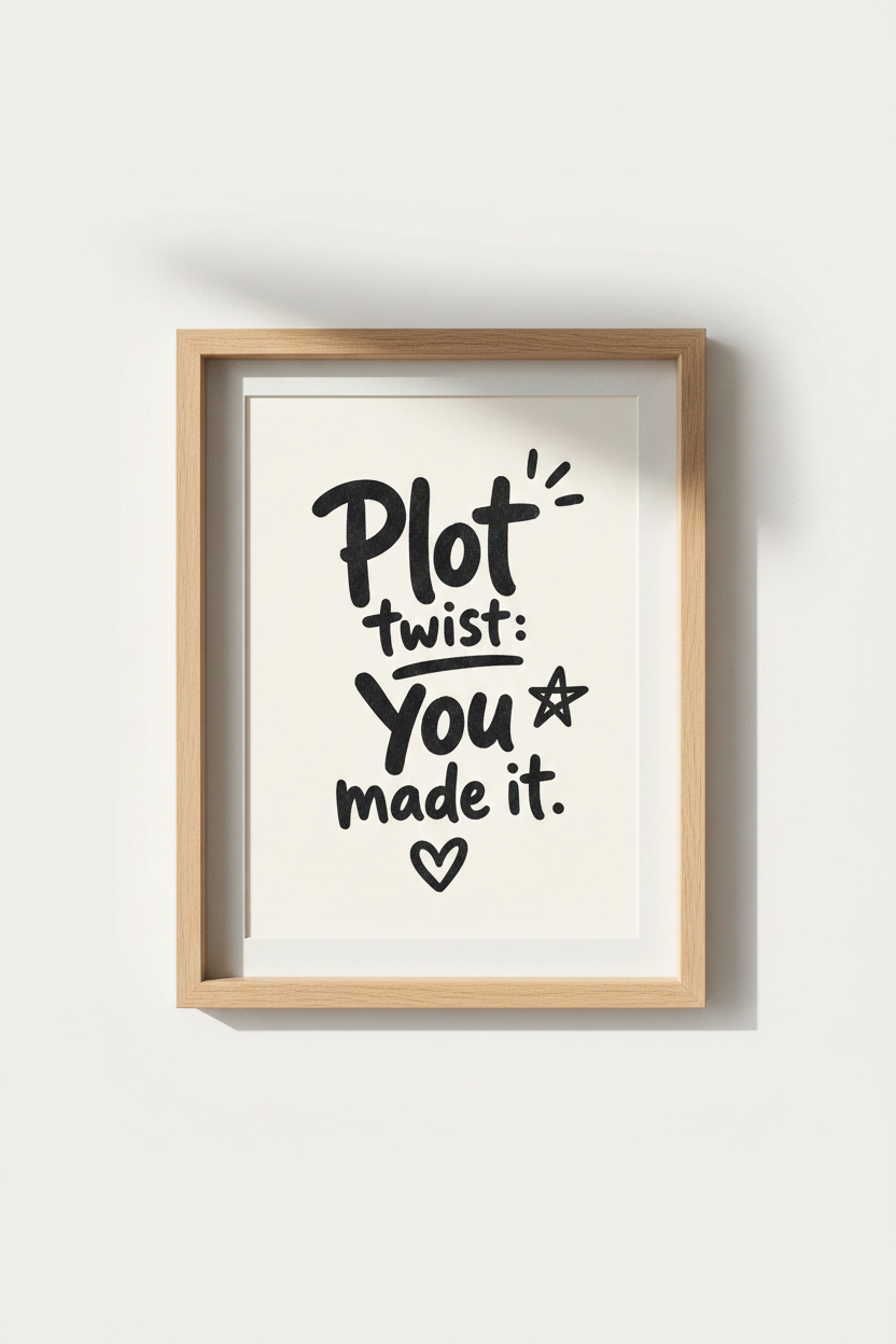Motivational print | Hand-drawn typography, beige wall decor, living room poster