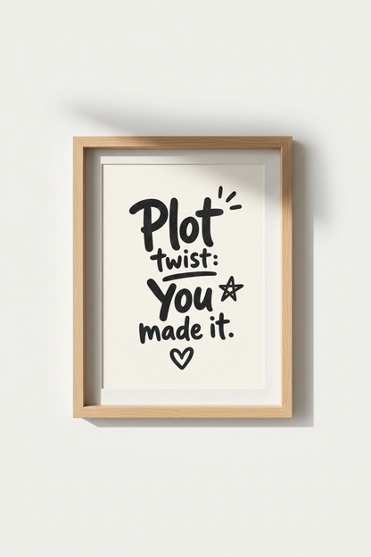 Motivational print | Hand-drawn typography, beige wall decor, living room poster