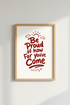 Be Proud Quote Wall Art | Motivational Red Typography Print | Office Decor Poster