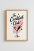 Cocktail Club Wall Art Print | Retro Bar Cart Decor | Martini Kitchen Poster