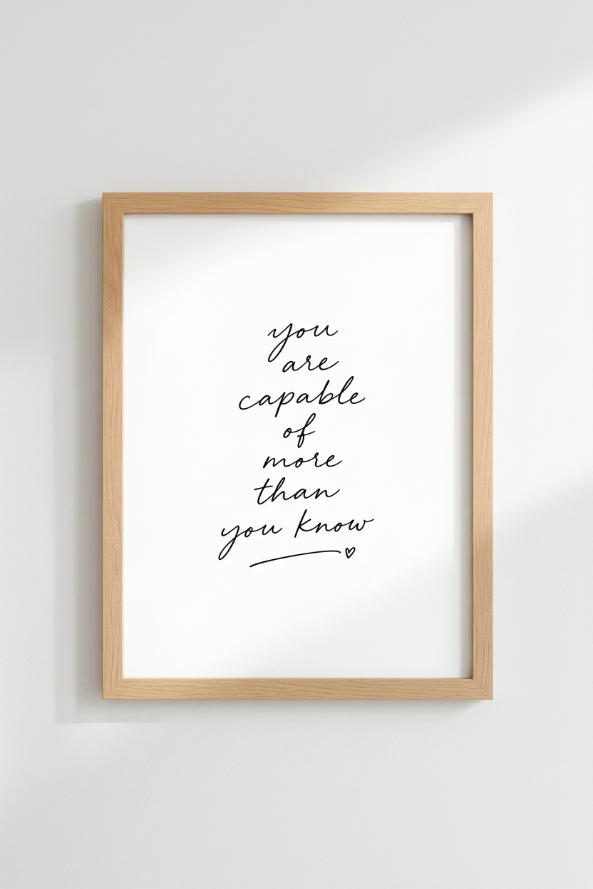 Inspirational Quote Wall Art | Minimalist Script Poster, Office Decor Digital Print
