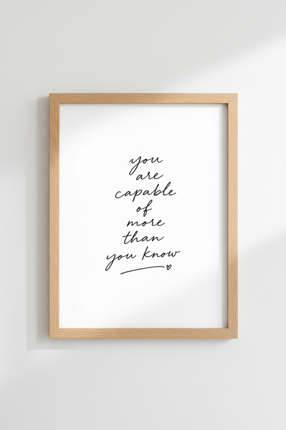 Inspirational Quote Wall Art | Minimalist Script Poster, Office Decor Digital Print