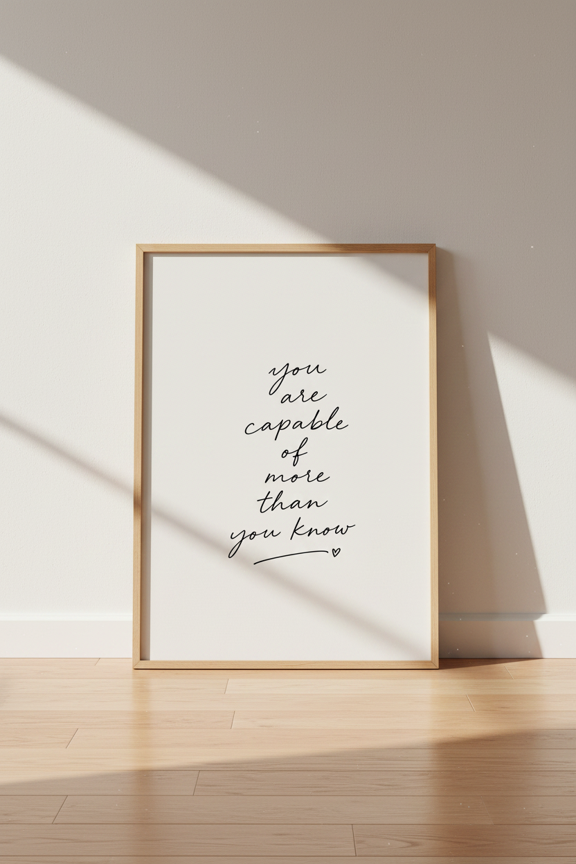 Inspirational Quote Wall Art | Minimalist Script Poster, Office Decor Digital Print