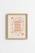 Make Your Own Space | Retro Orange Typography, Living Room Decor