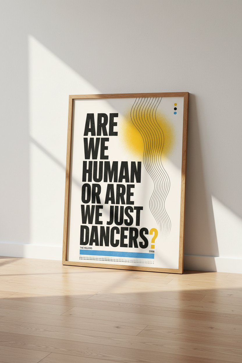 The Killers Lyric Poster | Indie Rock Graphic Wall Art, Music Lover Gift