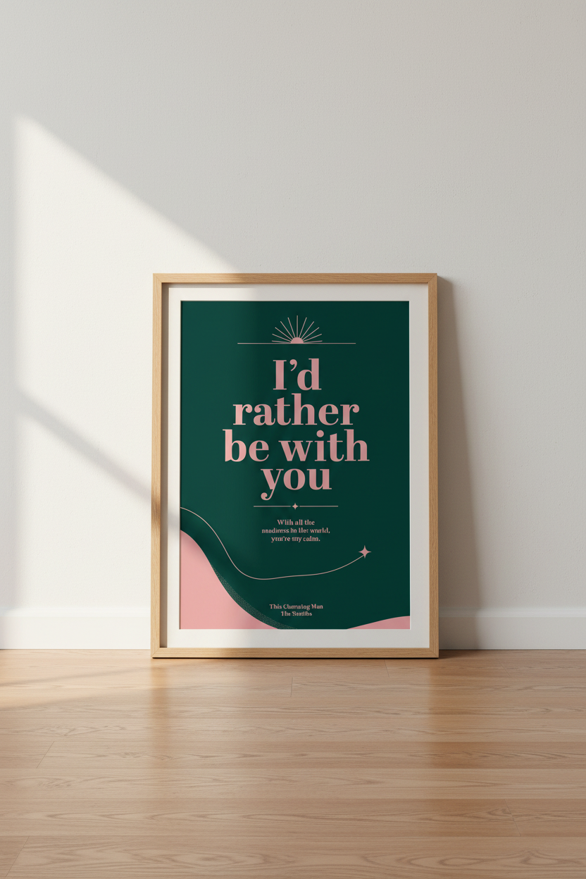 The Smiths Lyric Poster | Pink and Green Indie Rock Wall Art, Bedroom Decor