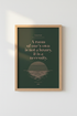 Virginia Woolf Quote Wall Art | Dark Academia Decor | Pink & Green Feminist Poster