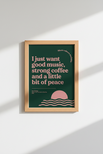 Otis Redding Music Lyrics Wall Art Print | Coffee Bar Decor | Retro Typography Poster