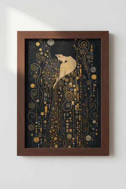 Klimt style wall art | Gold and black palette, Living Room Decor