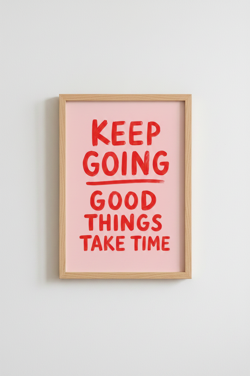 Preppy Quote Wall Art Print | Pink and Red Aesthetic Poster | Moden Dorm Decor