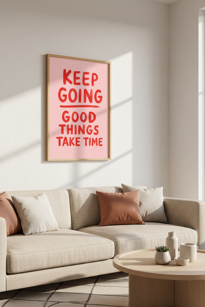 Preppy Quote Wall Art Print | Pink and Red Aesthetic Poster | Moden Dorm Decor