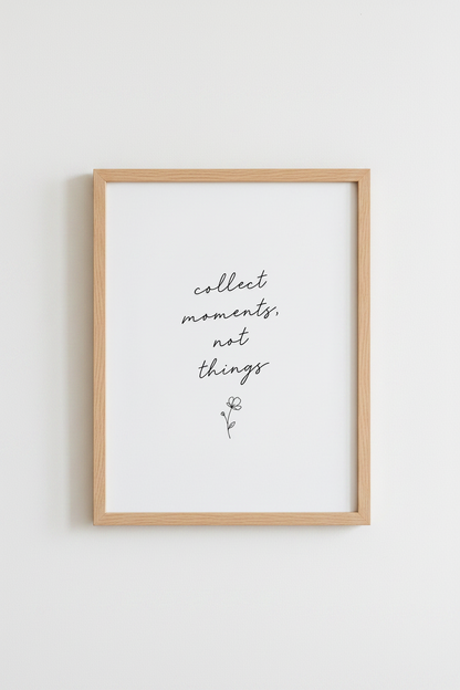 Collect Moments Not Things Wall Art Print | Bedroom Decor | Minimalist Poster