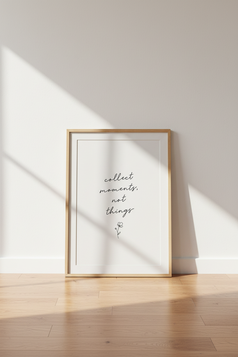 Collect Moments Not Things Wall Art Print | Bedroom Decor | Minimalist Poster
