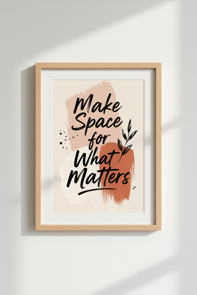 Boho Quote Wall Art Print | Terracotta Abstract Poster | Modern Living Room Decor