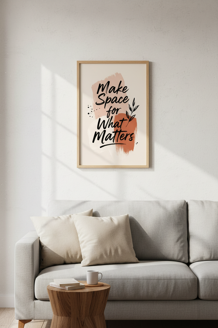 Boho Quote Wall Art Print | Terracotta Abstract Poster | Modern Living Room Decor