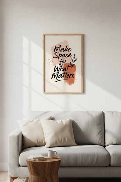 Boho Quote Wall Art Print | Terracotta Abstract Poster | Modern Living Room Decor