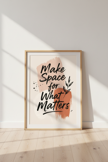 Boho Quote Wall Art Print | Terracotta Abstract Poster | Modern Living Room Decor