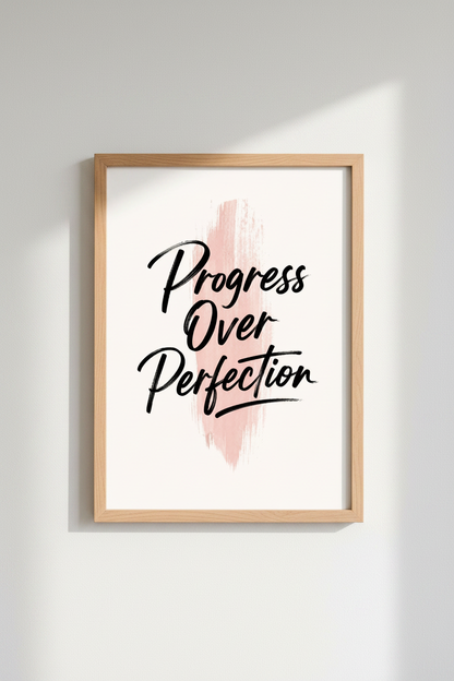 Modern Office Wall Art Print | Pink Watercolor Quote Poster | Minimalist Motivation