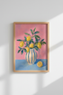 Mediterranean Lemon Wall Art Print | Pink Kitchen Decor | Italian Citrus Poster