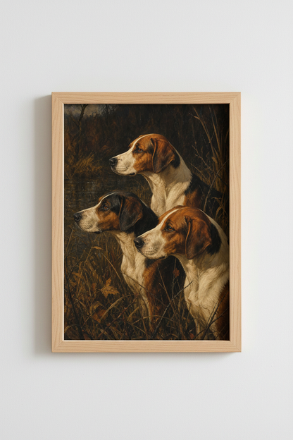 Beagle wall print | Moody Oil Painting, Cozy Living Room Decor