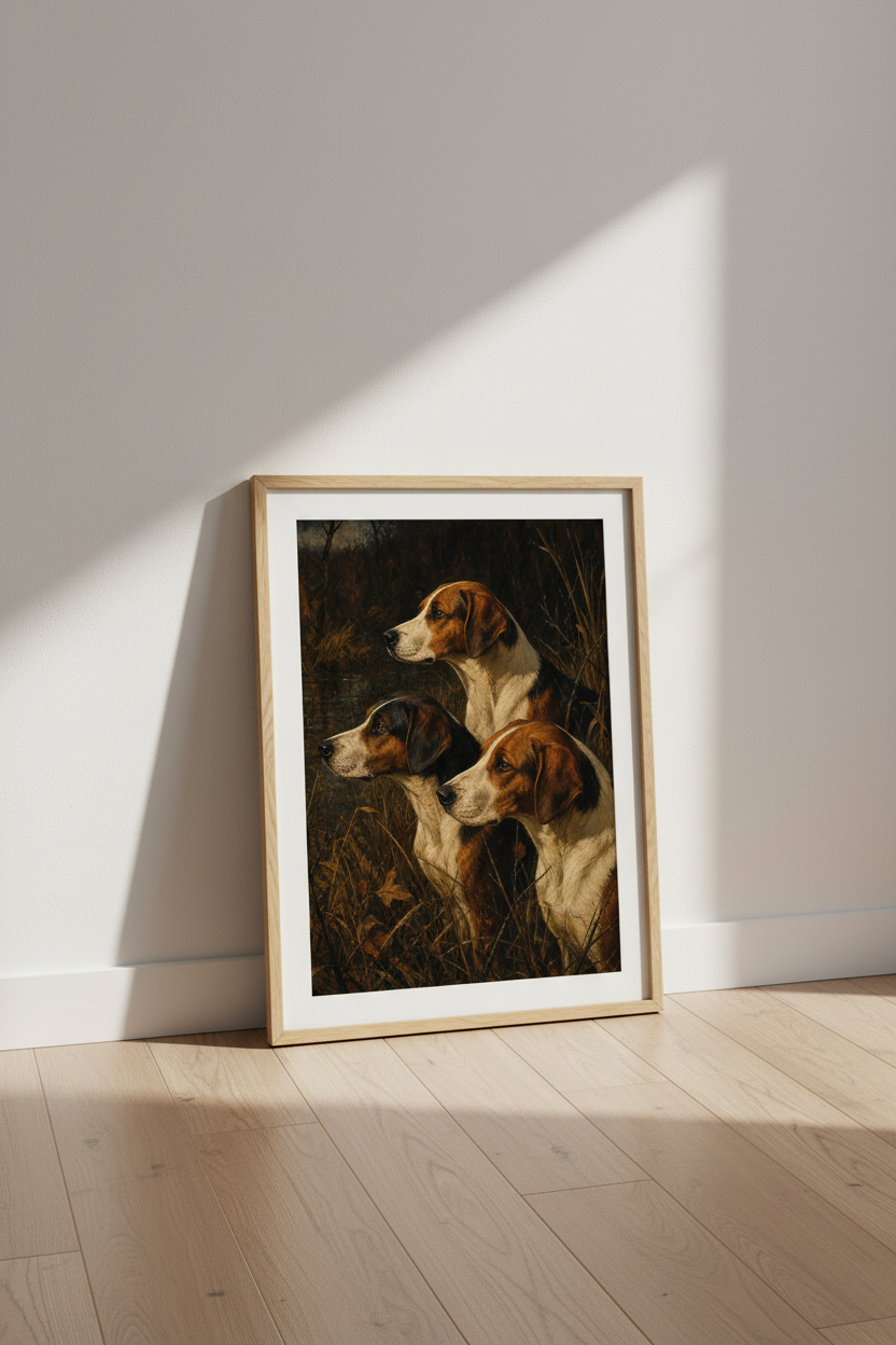 Beagle wall print | Moody Oil Painting, Cozy Living Room Decor