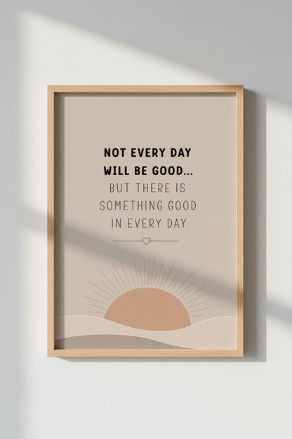 Positive Quote Boho Sun Wall Art | Neutral Bedroom Decor | Minimalist Poster