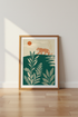 Tiger Wall Art | Japanese Style Emerald Green & Orange Poster, Living Room Decor