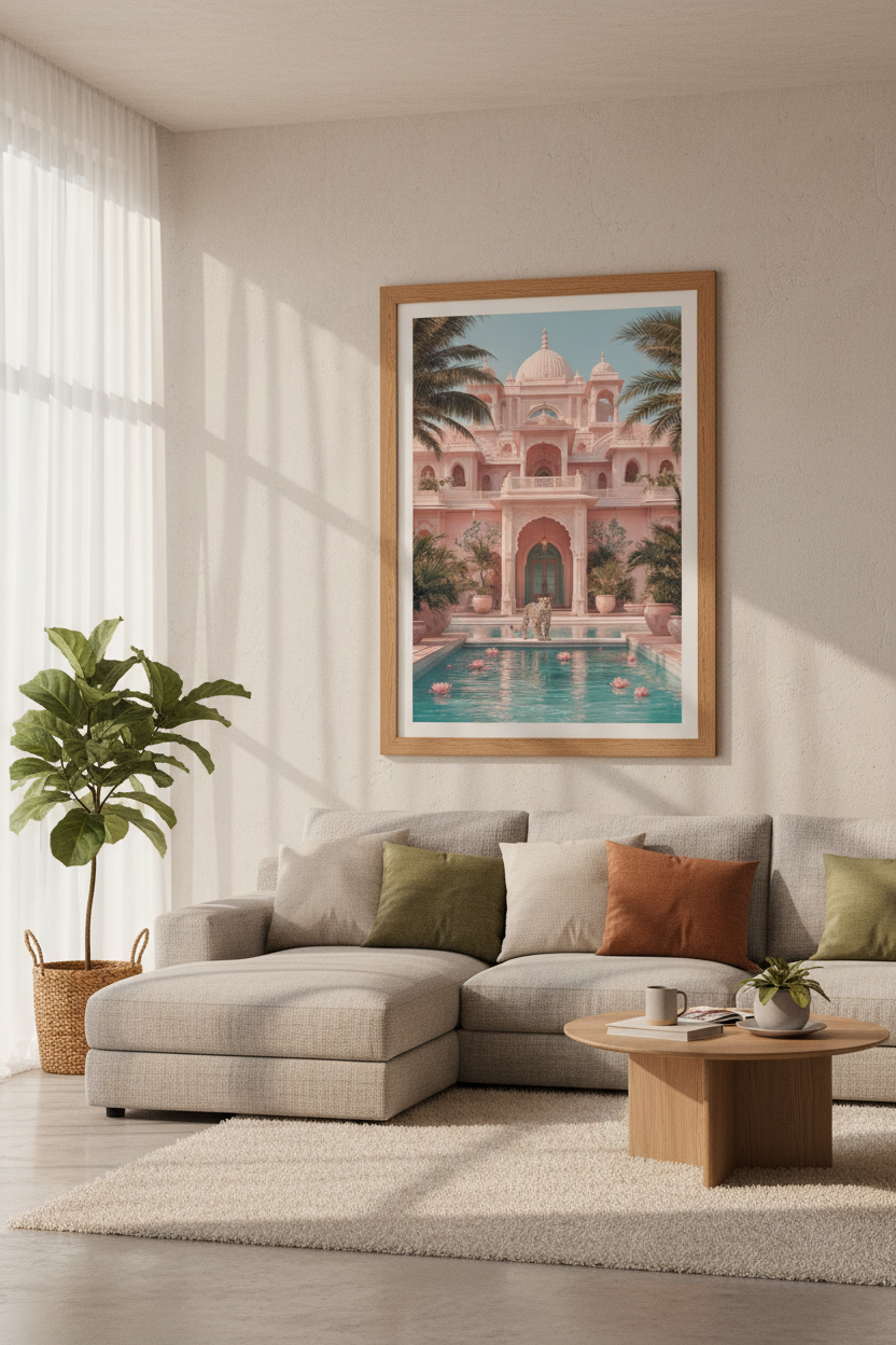 Pink Palace Leopard Wall Art Print | Pastel Aesthetic Decor | Maximalist Poster