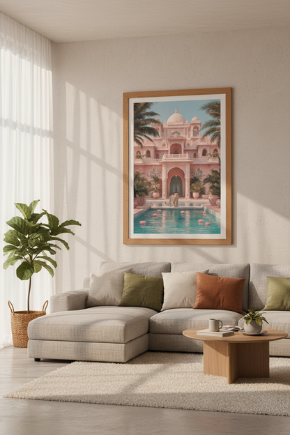 Pink Palace Leopard Wall Art Print | Pastel Aesthetic Decor | Maximalist Poster