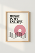 Retro Music Wall Art | Vinyl Record Poster, Music Studio Decor & Aesthetic Pink Print