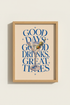 Martini Cocktail Art Print | Retro Bar Decor | Chic Blue Kitchen Poster
