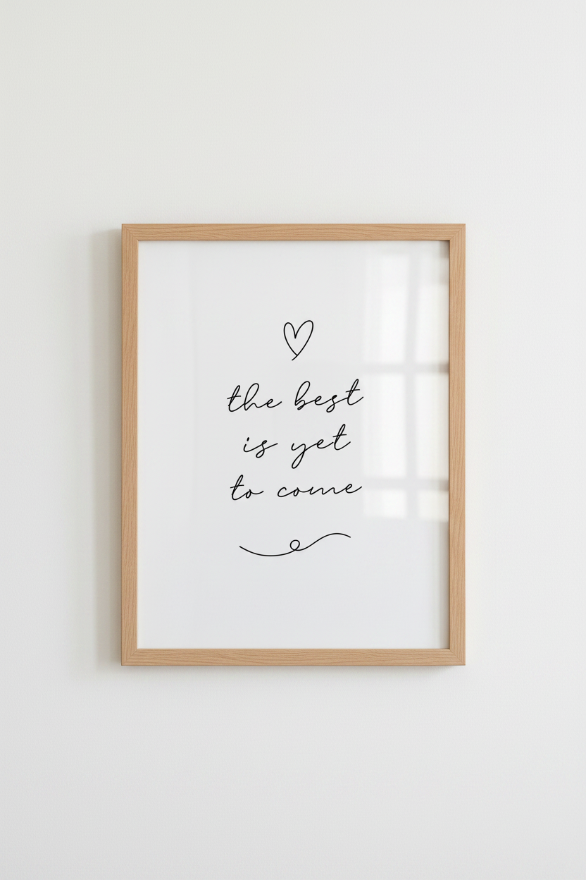 The Best Is Yet To Come Print | Minimalist Quote Wall Art, Bedroom Decor