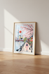 Tokyo Cherry Blossom Wall Art | Japan Cityscape Pink Poster, Zen Travel Decor