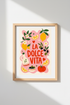 Italian Kitchen Wall Art | La Dolce Vita Lemon Print, Pink Maximalist Poster