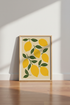 Lemon Fruit Wall Art Print | Kitchen Decor | Minimalist Botanical Poster