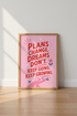 Inspirational Quote Poster | Pink Red Retro Typography, Dorm & Office Decor